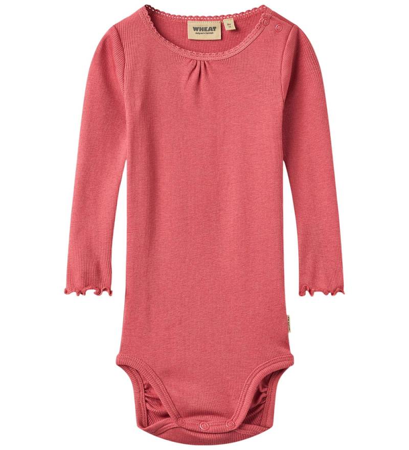 Wheat Body l/ä - Rib/Modal - Lotta - Raspberry m. Spitze - Wheat - 1½ Jahre (86) - Body L/Ä von Wheat