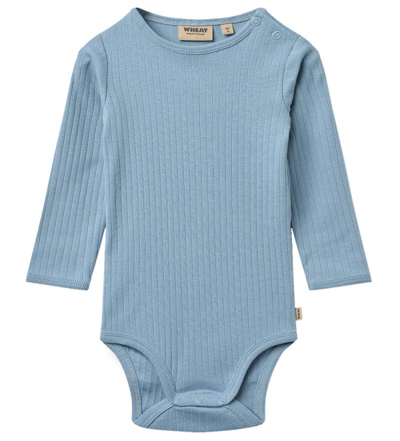 Wheat Body l/ä - Rib - Berti - Verblasster Denim - Wheat - 2 Jahre (92) - Body L/Ä von Wheat