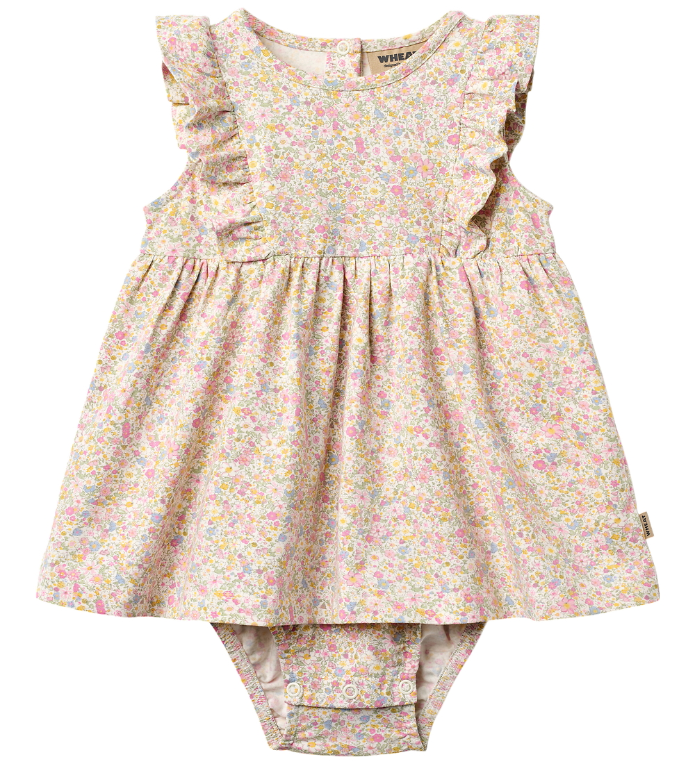 Wheat Bodykleid ohne Ärmel - Vianna - Blush Flower Wiese - Wheat - 1 Jahr (80) - Body ärmellos von Wheat