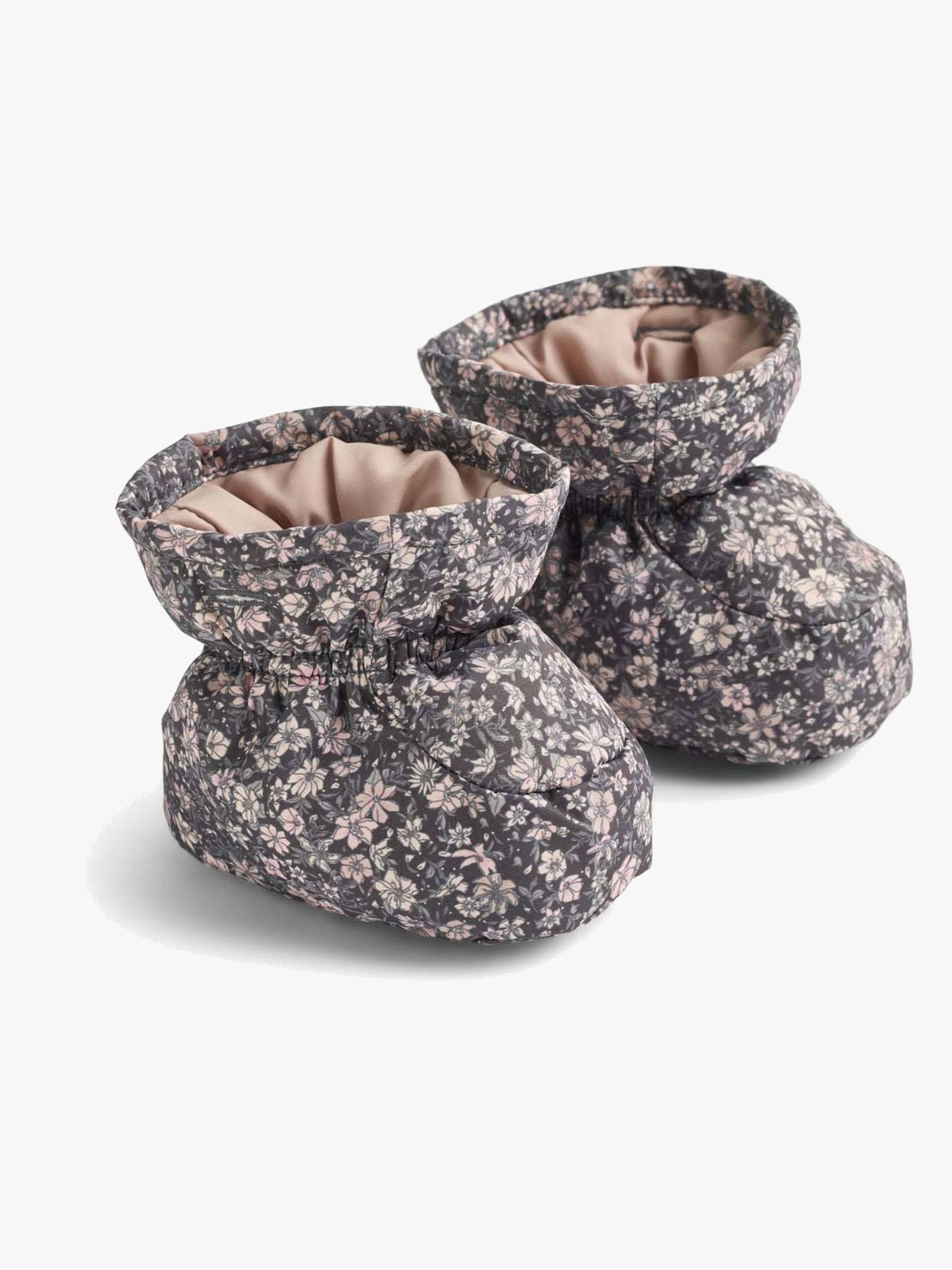 Wheat Fuffa Babyschuhe, Dark Charcoal Flowers, 0-3 Monate Wheat Fuffa Babyschuhe, Dark Charcoal Flowers, 0-3 Monate von Wheat