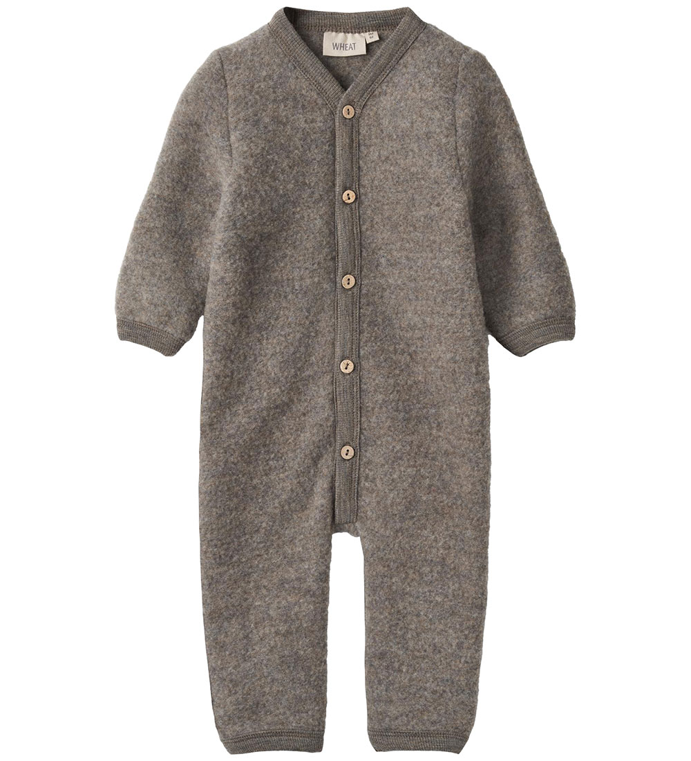 Wheat Overall - Wollfleece - Levi - Brown Melange - Wheat - 1½ Jahre (86) - Overalls von Wheat