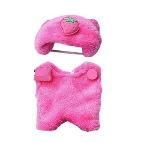 Stilvolle Puppenkleidung für Labubu-Puppe, handgefertigtes Miniatur-Zubehör-Set für Labubu-Kleidungszubehör, kompatibel mit Labubu-Outfit-Puppenzubehör, Geschenke (rosa und weißer Pullover + von Whimsezbox