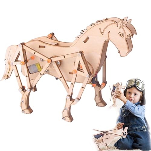 Kreatives Spielzeug für Kinder zum Selbermachen, 3D-Puzzles für Erwachsene, 3D-Holzpuzzles, Selbstbau-Set, Holzbasteln für Kinder (Pferd) von Whimsyard