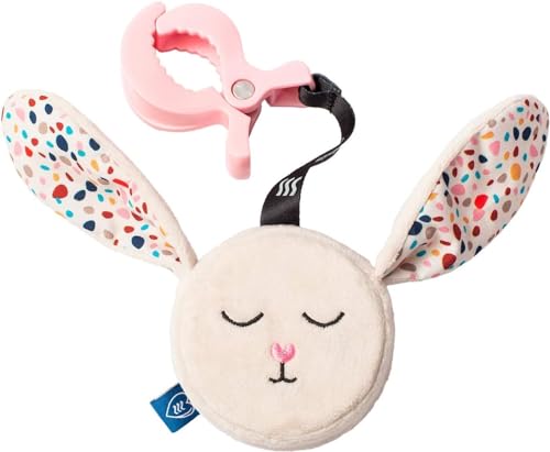 Whisbear Summendes Kaninchen Beige mit Clip, Einschlafhilfe mit rosa Rauschen, Baby Spielzeug für Unterwegs/ Humming Bunny with a Clip von Whisbear