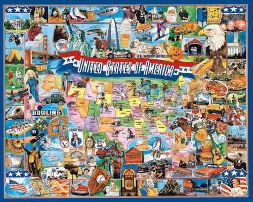 United States of America Jigsaw Puzzle 1000 Pieces 24"X30" WM290 United States of America Jigsaw Puzzle 1000 Pieces 24"X30" WM290 von White Mountain