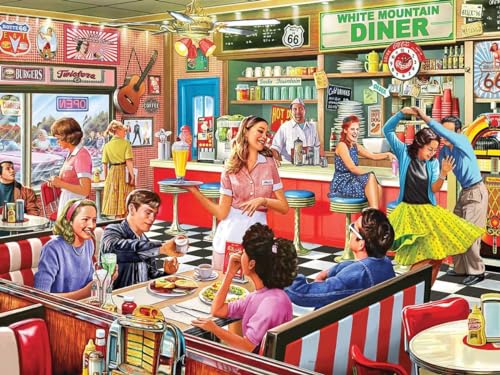 White Mountain Puzzles Jigsaw Puzzle 1000 Pieces 24"X30"-American Diner White Mountain Puzzles Jigsaw Puzzle 1000 Pieces 24"X30"-American Diner von White Mountain
