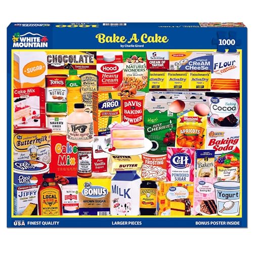 White Mountain Bake A Cake Puzzle 1000 Teile Backen Collage Puzzles für Erwachsene und Familien von White Mountain