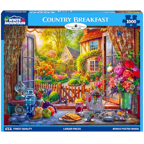 White Mountain Country Breakfast Puzzle 1000 Teile Vintage Puzzle für Erwachsene und Familien von White Mountain