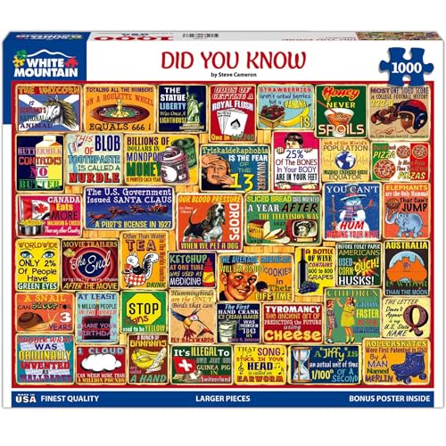 White Mountain Did You Know Fun 1000 Teile Puzzle für Erwachsene Vintage Collage Puzzle für Senioren White Mountain Did You Know Fun 1000 Teile Puzzle für Erwachsene Vintage Collage Puzzle für Senioren von White Mountain