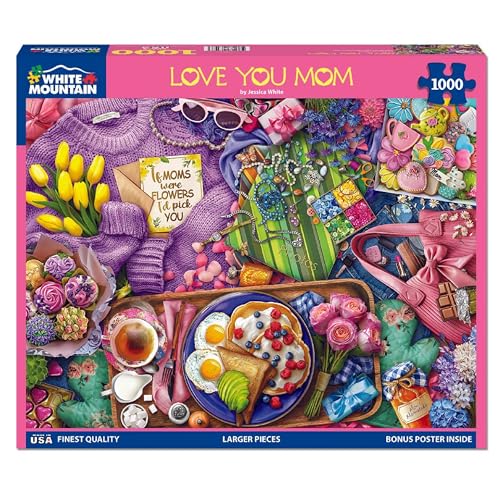 White Mountain Love You Mom Puzzle 1000 Teile Muttertag Puzzle für Mütter und Familien von White Mountain