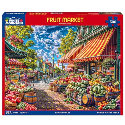 White Mountain Obstmarkt Puzzle 500 Teile Frühling Puzzle für Erwachsene Kinder und Familien von White Mountain