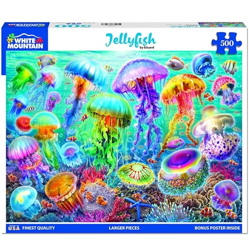 White Mountain Quallen Puzzle 500 Teile Vintage Sommer Puzzle für Erwachsene und Familien White Mountain Quallen Puzzle 500 Teile Vintage Sommer Puzzle für Erwachsene und Familien von White Mountain