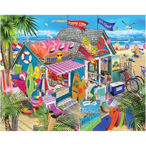 White Mountain Surf Shack 1000 Teile Puzzle Strand Sommer Puzzle für Erwachsene und Familie von White Mountain