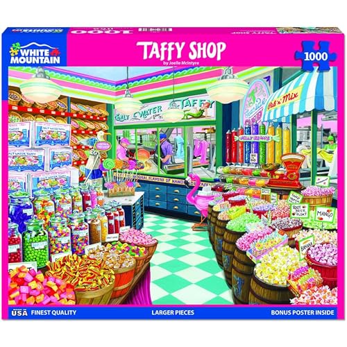 White Mountain Taffy Shop Puzzle 1000 Teile Vintage Puzzles für Erwachsene und Familien von White Mountain