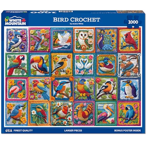 White Mountain Vogel Häkelpuzzle 1000 Teile Sommer Jigsaw Bird Puzzles für Erwachsene und Großeltern White Mountain Vogel Häkelpuzzle 1000 Teile Sommer Jigsaw Bird Puzzles für Erwachsene und Großeltern von White Mountain