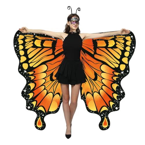 WhiteUniQoon Doppelseitiges Schmetterlings-Kostüm für Damen, Halloween-Kostüme, Erwachsene, Schmetterlingsflügel für Damen, #013, standard WhiteUniQoon Doppelseitiges Schmetterlings-Kostüm für Damen, Halloween-Kostüme, Erwachsene, Schmetterlingsflügel für Damen, #013, standard von WhiteUniQoon