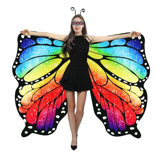 WhiteUniQoon Doppelseitiges Schmetterlings-Kostüm für Damen, Halloween-Kostüme, Erwachsene, Schmetterlingsflügel für Damen, #018, standard von WhiteUniQoon