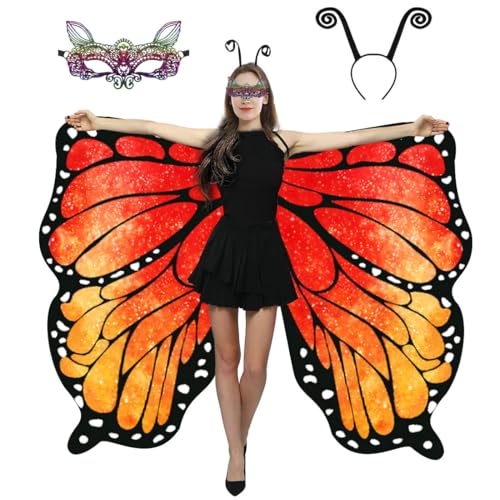 WhiteUniQoon Doppelseitiges Schmetterlings-Kostüm für Damen, Halloween-Kostüme, Erwachsene, Schmetterlingsflügel für Damen, #019, standard von WhiteUniQoon