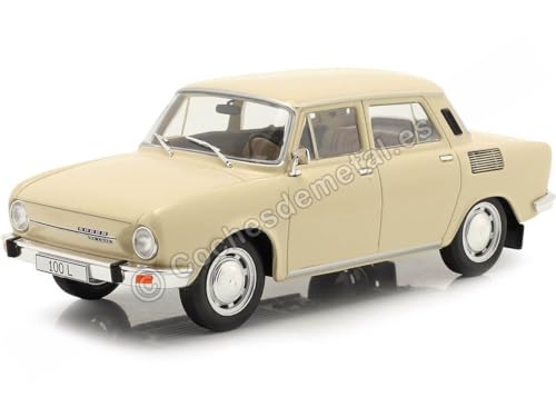 Skoda 100 L Whitebox Modellauto Druckguss Maßstab 1:24, Beige von Whitebox