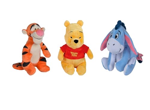 Winnie Pooh Plüschtiere 3er Pack Winnie Pooh+Tigger+I-Aah Kuscheltier 18cm (Vorteilspack mit Allen 3 Charakteren) von Whitehouse Leisure