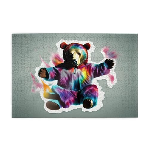 Jigsaw Puzzles1000 Teile Whjdpp Bär Tanzen Tie Dye Bild Pädagogische Intellektuelle Holzpuzzles Lustige Puzzles Stressabbau Spiel Jigsaw Puzzles1000 Teile Whjdpp Bär Tanzen Tie Dye Bild Pädagogische Intellektuelle Holzpuzzles Lustige Puzzles Stressabbau Spiel von Whjdpp