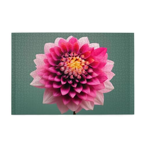 Jigsaw Puzzles1000 Teile Whjdpp Dahlie Blumenbild Pädagogische Intellektuelle Holzpuzzles Lustige Puzzles Stressabbau-Spiel von Whjdpp