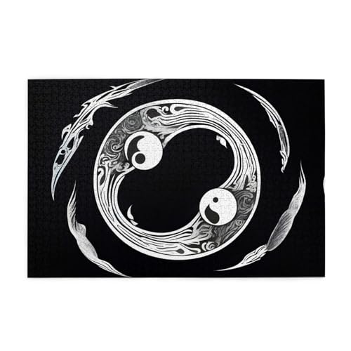 Jigsaw Puzzles1000 Teile Whjdpp Ein Yin und Yang Symbolbild Pädagogisches Intellektuelles Holzpuzzles, Spaßpuzzles, Stressabbau-Spiel von Whjdpp