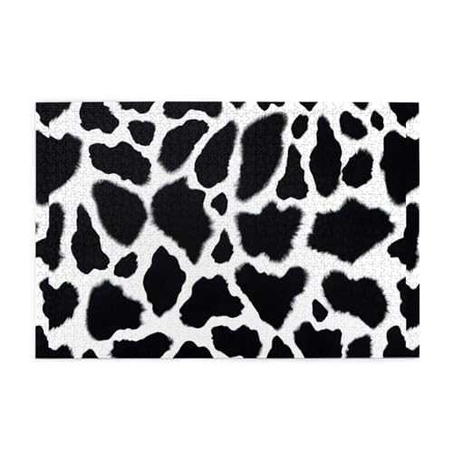 Jigsaw Puzzles1000 Teile Whjdpp Kuhfell Druck Bild Pädagogische Intellektuelle Holzpuzzles Lustige Puzzles Stressabbau Spiel von Whjdpp