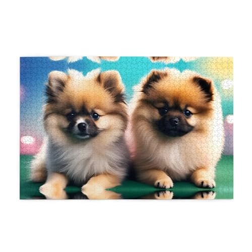 Jigsaw Puzzles1000 Teile Whjdpp Pomeranians Welpen und Punktbild Pädagogische Intellektuelle Holzpuzzles, lustige Puzzles, Stressabbau-Spiel Jigsaw Puzzles1000 Teile Whjdpp Pomeranians Welpen und Punktbild Pädagogische Intellektuelle Holzpuzzles, lustige Puzzles, Stressabbau-Spiel von Whjdpp