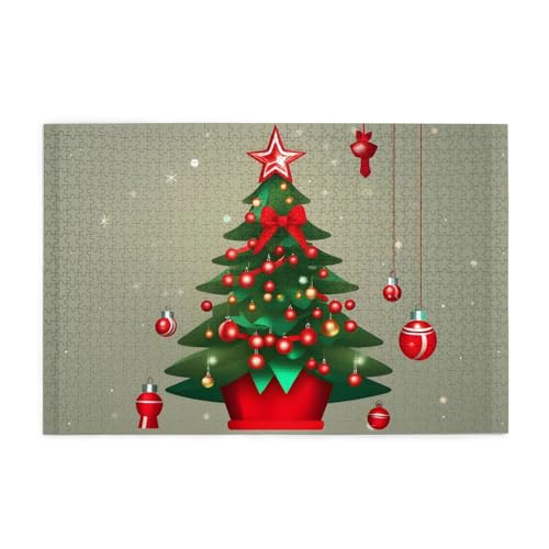 Jigsaw Puzzles1000 Teile Whjdpp Weihnachtsbaum und Glocken Bild Pädagogische Intellektuelle Holzpuzzles Lustige Puzzles Stressabbau-Spiel von Whjdpp