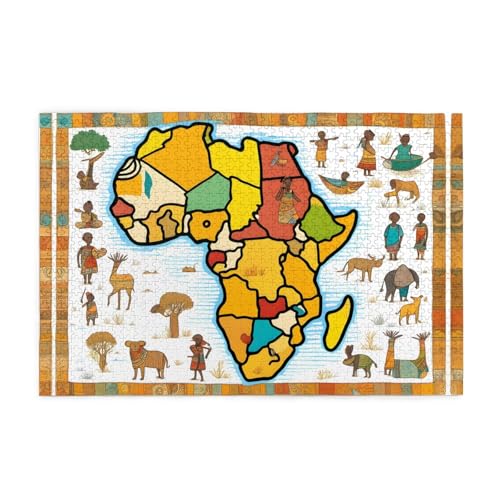 Puzzles1000 Teile Whjdpp Afrikanische Karte Ethnisches Muster Bild Pädagogische Intellektuelle Holzpuzzles Lustige Puzzles Stressabbau-Spiel Puzzles1000 Teile Whjdpp Afrikanische Karte Ethnisches Muster Bild Pädagogische Intellektuelle Holzpuzzles Lustige Puzzles Stressabbau-Spiel von Whjdpp