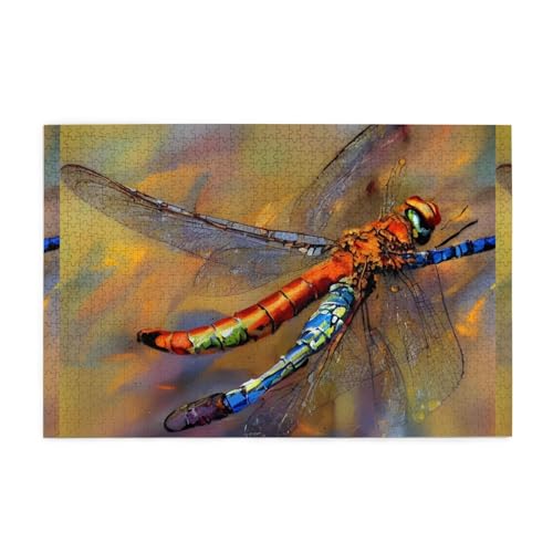 Puzzles1000 Teile Whjdpp Bunte Libellen Bild pädagogische intellektuelle Holzpuzzles, lustige Puzzles, Stressabbau-Spiel von Whjdpp