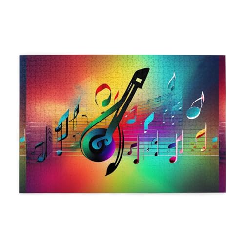 Puzzles1000 Teile Whjdpp Bunte Musiknoten Bild pädagogische intellektuelle Holzpuzzles, lustige Puzzles, Stressabbau-Spiel Puzzles1000 Teile Whjdpp Bunte Musiknoten Bild pädagogische intellektuelle Holzpuzzles, lustige Puzzles, Stressabbau-Spiel von Whjdpp
