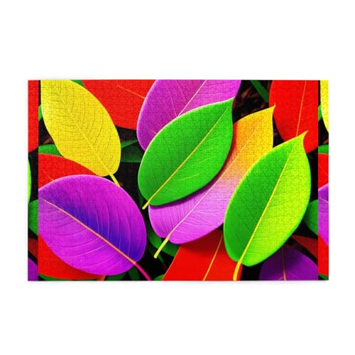Puzzles1000 Teile Whjdpp Bunte Pflanzenblätter Bild pädagogische intellektuelle Holzpuzzles, lustige Puzzles, Stressabbau-Spiel von Whjdpp