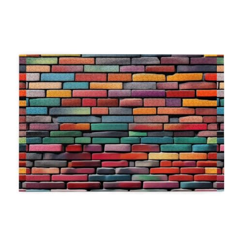 Puzzles1000 Teile Whjdpp Bunte Ziegel Bild pädagogische intellektuelle Holzpuzzles, lustige Puzzles, Stressabbau-Spiel von WHJDPP
