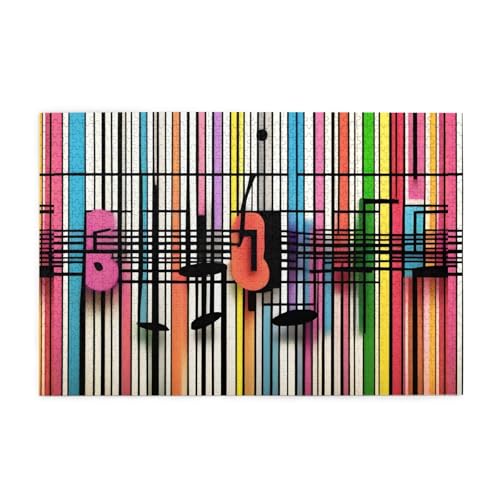 Puzzles1000 Teile Whjdpp Buntes Musikbild Pädagogisches Intellektuelles Holzpuzzles, lustige Puzzles, Stressabbau-Spiel von Whjdpp