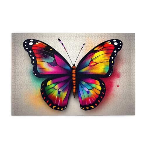 Puzzles1000 Teile Whjdpp Buntes Schmetterlingsbild pädagogische intellektuelle Holzpuzzles, lustige Puzzles, Stressabbau-Spiel von Whjdpp