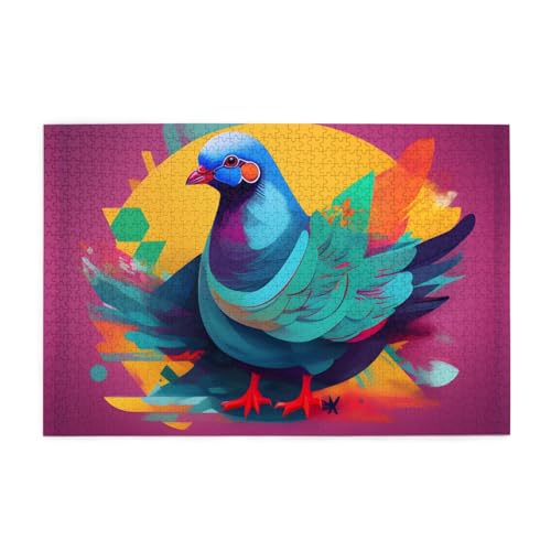 Puzzles1000 Teile Whjdpp Buntes Taubenbild pädagogische intellektuelle Holzpuzzles, lustige Puzzles, Stressabbau-Spiel Puzzles1000 Teile Whjdpp Buntes Taubenbild pädagogische intellektuelle Holzpuzzles, lustige Puzzles, Stressabbau-Spiel von Whjdpp