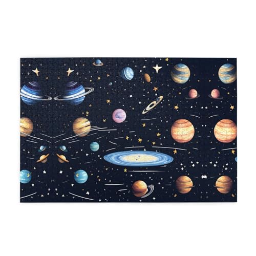 Puzzles1000 Teile Whjdpp Die Solarfamilie Bild Pädagogische Intellektuelle Holzpuzzles Lustige Puzzles Stressabbau-Spiel von Whjdpp