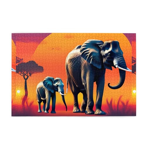 Puzzles1000 Teile Whjdpp Elefant und Giraffe im Sonnenuntergang Bild Pädagogische Intellektuelle Holzpuzzles Lustige Puzzles Stressabbau Spiel Puzzles1000 Teile Whjdpp Elefant und Giraffe im Sonnenuntergang Bild Pädagogische Intellektuelle Holzpuzzles Lustige Puzzles Stressabbau Spiel von Whjdpp