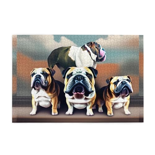 Puzzles1000 Teile Whjdpp Englische Bulldoggen Bild Pädagogische Intellektuelle Holzpuzzles Lustige Puzzles Stressabbau Spiel Puzzles1000 Teile Whjdpp Englische Bulldoggen Bild Pädagogische Intellektuelle Holzpuzzles Lustige Puzzles Stressabbau Spiel von Whjdpp