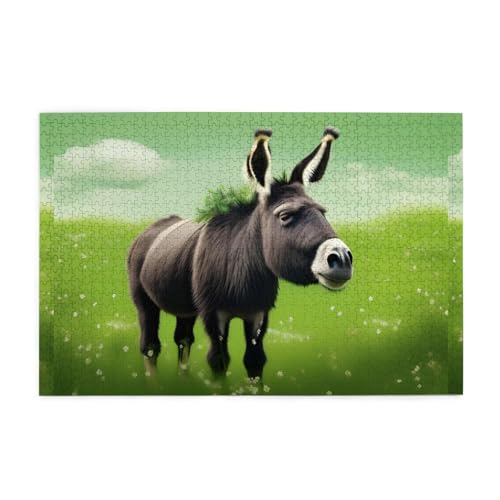 Puzzles1000 Teile Whjdpp Esel auf grüner Wiese Bild Pädagogische Intellektuelle Holzpuzzles Lustige Puzzles Stressabbau-Spiel Puzzles1000 Teile Whjdpp Esel auf grüner Wiese Bild Pädagogische Intellektuelle Holzpuzzles Lustige Puzzles Stressabbau-Spiel von Whjdpp