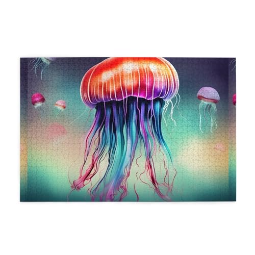 Puzzles1000 Teile Whjdpp Farbquallen Bild pädagogische intellektuelle Holzpuzzles, lustige Puzzles, Stressabbau-Spiel Puzzles1000 Teile Whjdpp Farbquallen Bild pädagogische intellektuelle Holzpuzzles, lustige Puzzles, Stressabbau-Spiel von Whjdpp