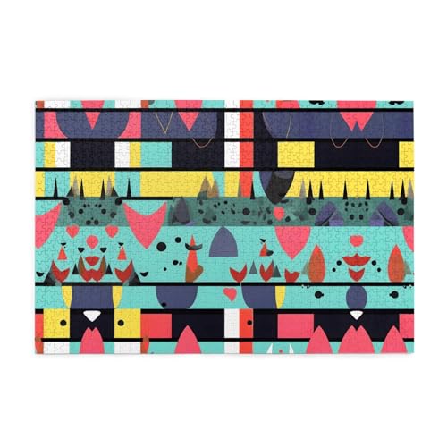 Puzzles1000 Teile Whjdpp Geometrische Muster Bild Pädagogische Intellektuelle Holzpuzzles Lustige Puzzles Stressabbau Spiel von WHJDPP
