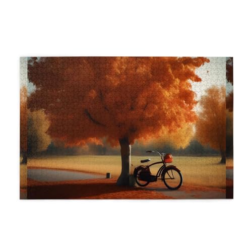 Puzzles1000 Teile Whjdpp Herbstbaum mit altem Fahrrad Bild Pädagogisches Intellektuelles Holzpuzzles, lustige Puzzles, Stressabbau-Spiel Puzzles1000 Teile Whjdpp Herbstbaum mit altem Fahrrad Bild Pädagogisches Intellektuelles Holzpuzzles, lustige Puzzles, Stressabbau-Spiel von Whjdpp