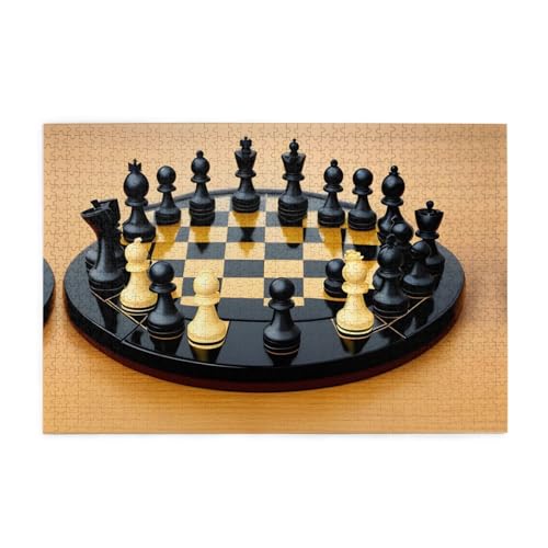 Puzzles1000 Teile Whjdpp International Schachbild Pädagogisches Intellektuelles Holzpuzzles, Spaßpuzzles, Stressabbau-Spiel von Whjdpp
