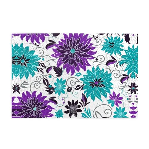 Puzzles1000 Teile Whjdpp Lila und Blaugrün Blumen Bild Pädagogische Intellektuelle Holzpuzzles Lustige Puzzles Stressabbau Spiel Puzzles1000 Teile Whjdpp Lila und Blaugrün Blumen Bild Pädagogische Intellektuelle Holzpuzzles Lustige Puzzles Stressabbau Spiel von Whjdpp