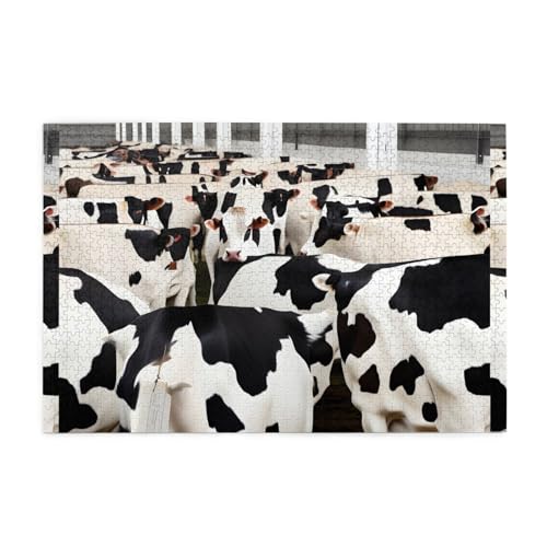 Puzzles1000 Teile Whjdpp Milchkühe Verstecke Bild Pädagogische Intellektuelle Holzpuzzles Lustige Puzzles Stressabbau-Spiel von Whjdpp