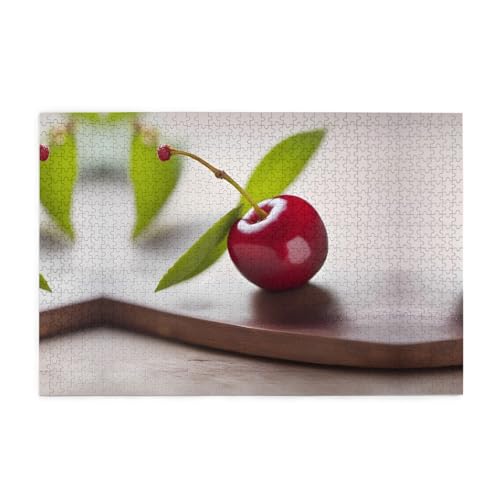 Puzzles1000 Teile Whjdpp Niedliche kleine Kirsche Bild Pädagogische Intellektuelle Holzpuzzles Lustige Puzzles Stressabbau-Spiel von Whjdpp