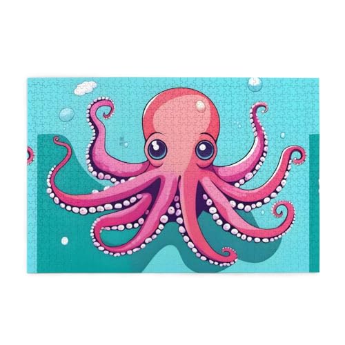 Puzzles1000 Teile Whjdpp Niedliches Oktopus-Bild, pädagogisches Intellektuelles Holzpuzzles, lustige Puzzles, Stressabbau-Spiel von Whjdpp